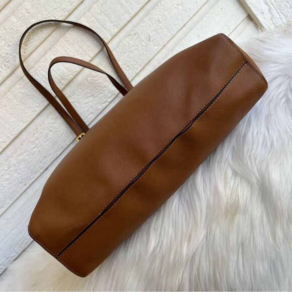 MICHAEL KORS Acorn Leather Jet Set Tote Shoulder Bag Raven Laptop Work - Picture 11 of 12